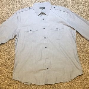 Express Men Collar Dressy Long Sleeve Shirt XL